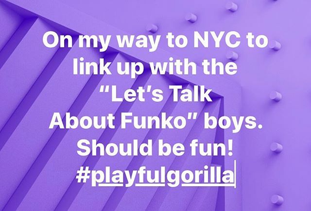 playfulgorilla's tweet photo. Time to go talk about toys and future releases... letโs see what shenanigans we can get going! NYC bound! Anybody around to grab a drink before I shoot back to philly? #playfulgorilla #letstalkaboutfunko #interviewshenanigans https://t.co/XpYrGXp8cV https://t.co/jWjiQDwfJw