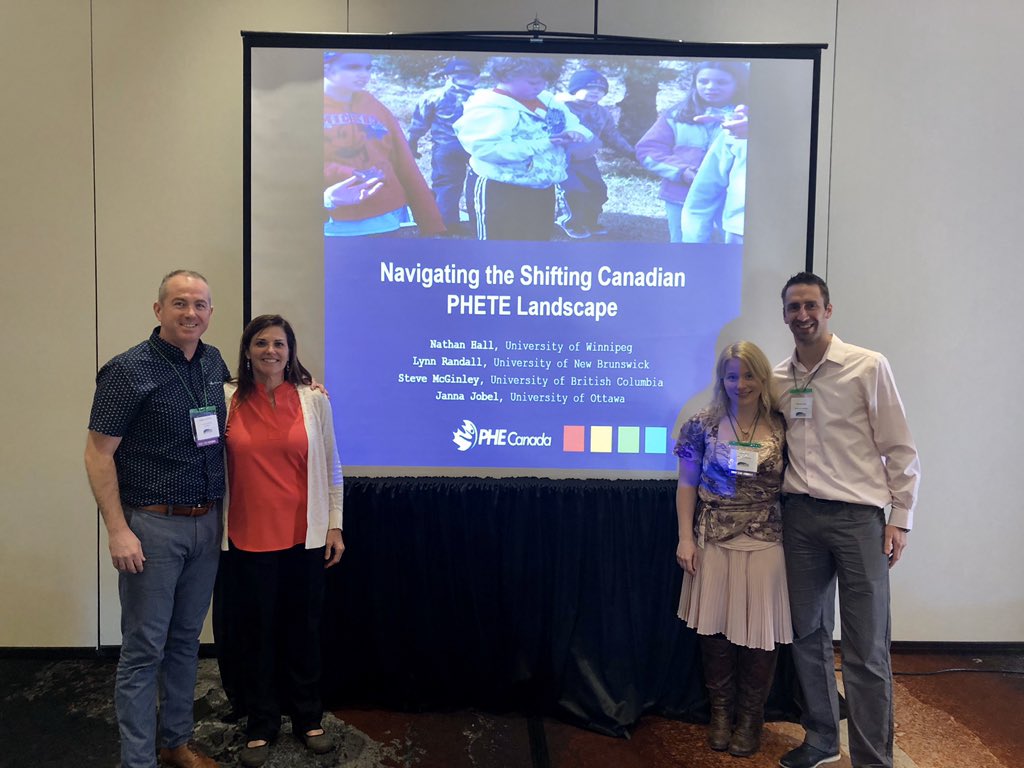smcginley11's tweet photo. Well done team! A well received #Canadian panel @NAKHEorg “Navigating the Shifting #Canadian #PHETE Landscape” @DrNateHall @UWDeptKIN Dr.Lynn Randall @JannaJobel @uOttawaEdu @PHECanada @UBCEduc @UBCKin @UBCTeacherEd @UBCKin https://t.co/RS7ixUCA5u