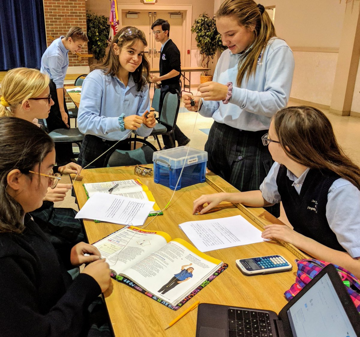 OurLadySchool's tweet photo. How does a planet's distance from the sun affect its period of revolution? Mrs. Chiappinelli teaches Grade 8 how to design their own labs to find the answer! #OLPHSTEM #OLPHPROUD https://t.co/8LHPLYRWbw