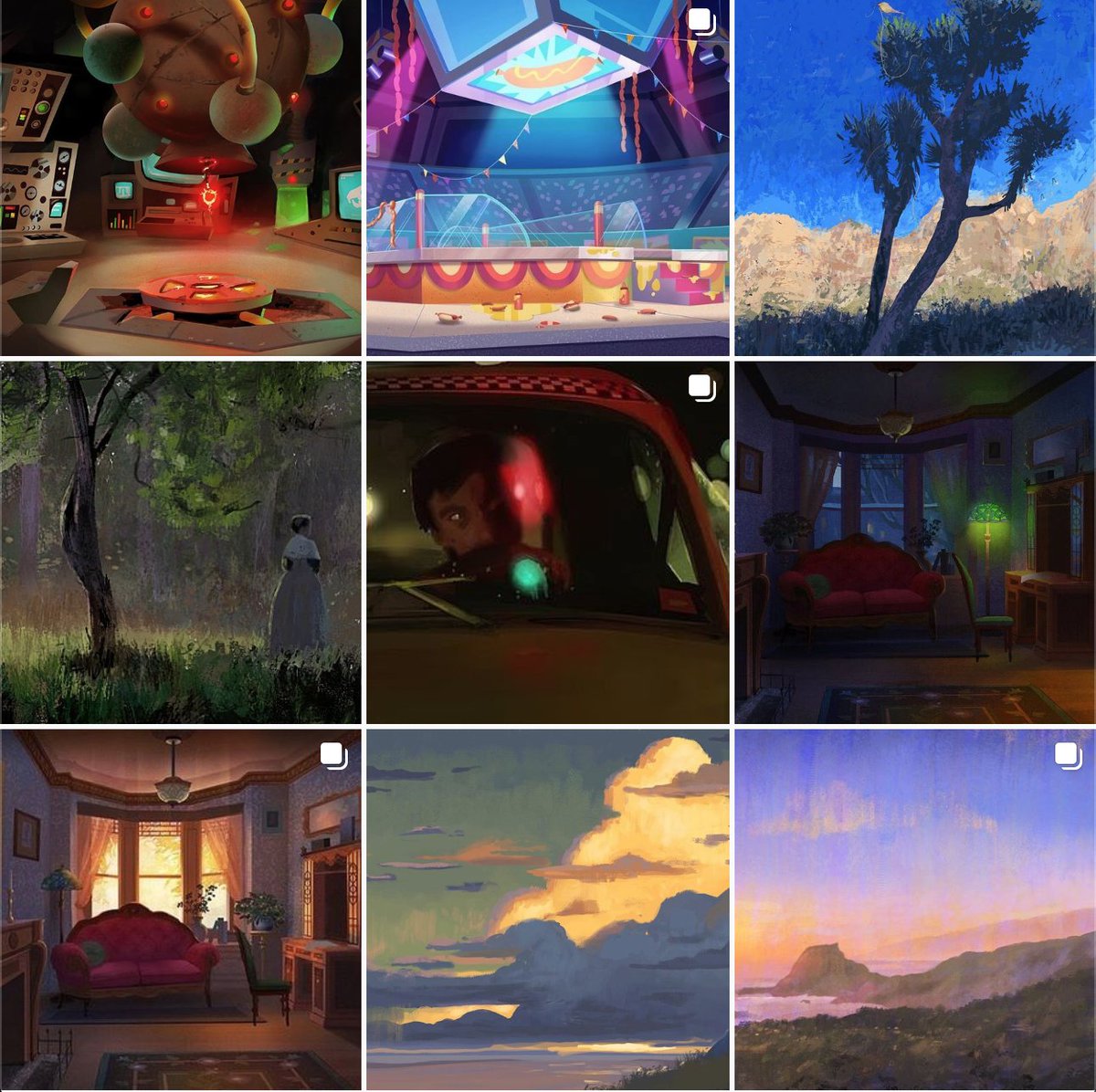  @BonnieBranson: Bonnie is a background artist whose scenes are just amazing. The details, the framing, the lighting, everything is great.  https://twitter.com/BonnieBranson  http://www.artbonnie.com/  https://www.instagram.com/artbonnie/ 