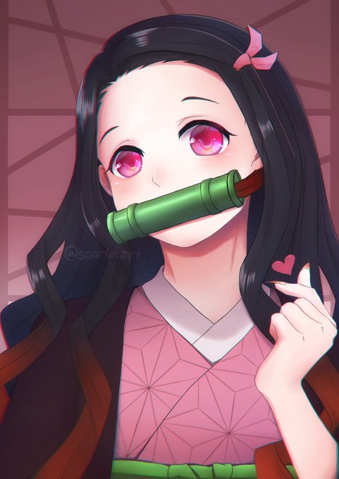 scar.さんがTwitterに投稿した竈門禰豆子(鬼滅の刃)のイラスト。