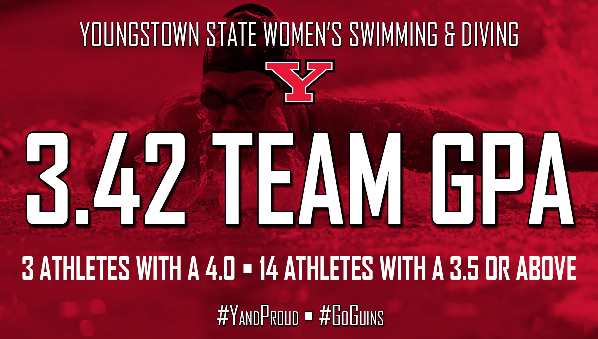 YSUSwimDive's tweet photo. We're extremely proud of our women's program's great work in the classroom during the fall semester! 📚👏 Highlights ⬇️

🔴 Fall semester GPA of 3.42
🔴 Overall GPA of 3.34
🔴 3 - 4.0 GPAs during the fall
🔴 21 of 23 athletes have a cumulative GPA of 3.0 or above

#GoGuins 🐧 https://t.co/XP5VkAefmV