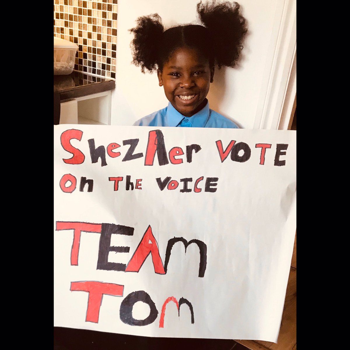 ShezArOfficial's tweet photo. My niece presented me with a banner yesterday evening in support of Team ShezAr and Team Tom - she and her school mates plan to make more and pop them up in our local shops! How cute & thoughtful π₯° made my day β€οΈβ€οΈβ€οΈ #CuteKids #TeamShezAr #TeamTom #BAALANCE https://t.co/N2L31poGJq