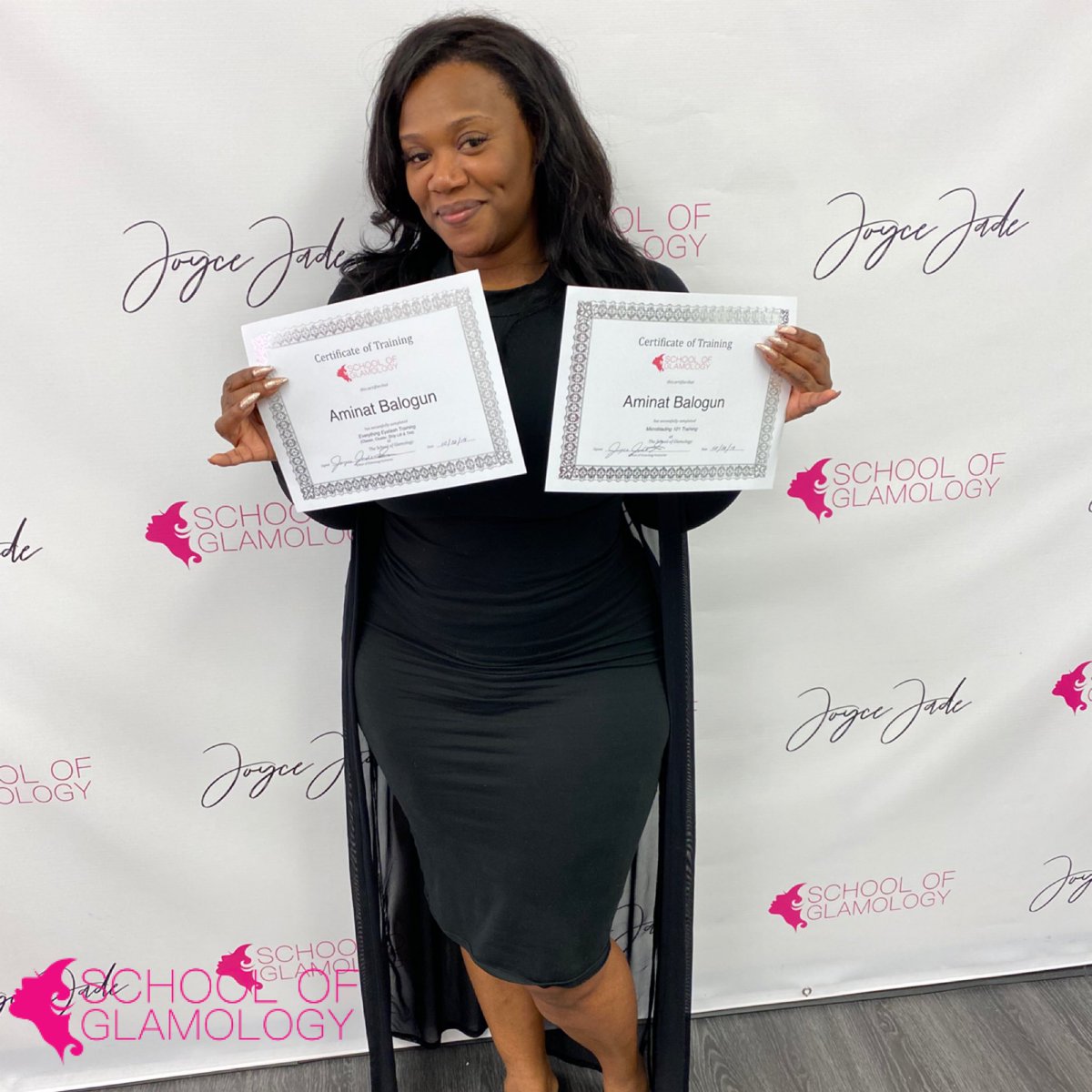 schoolofglam's tweet image. Why stop at one! 🔥 Aminat came and crushed her courses. No need to be an expert! We provide all the tools, materials, and guidance needed to becoming a successful esthetician. Call or go online to book your class! 💕 (619) 928-4526
#eyelashextensiontraining #lashcourse