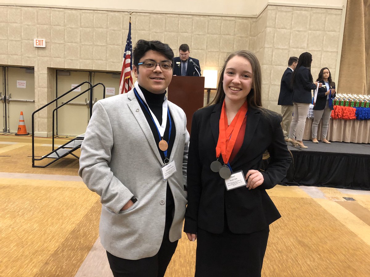 DecaTHS's tweet photo. Just a few of Taunton DECA’s mini award recipients from the @mass_DECA District 8 Conference. #findyourfire #mad8 https://t.co/FpwczZNFmN