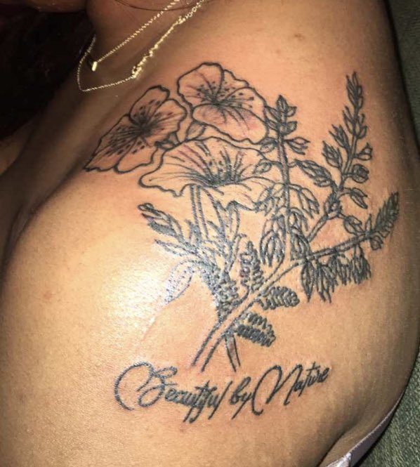 su_prema's tweet photo. Anyways. My new tattoo. Bahamian bred, Turks fed ♥️✨. Love for them both, won’t be me without them💋. Turks Island Heather and Bahamas Yellow Elder 💐🌞 https://t.co/XYoIZn4p1S