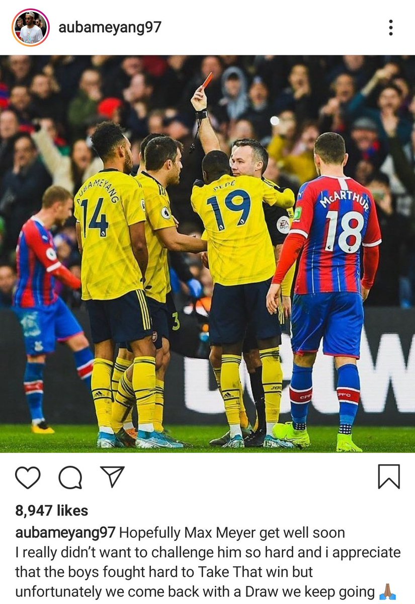 ltarsenal's tweet photo. Class from Aubameyang. ❤ https://t.co/rfsZm09CRs