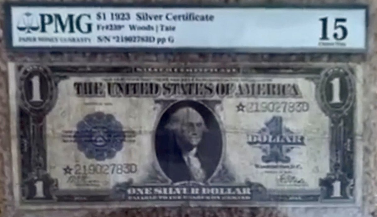 Wish I had better pics of what I used to have. Extremely rare Fr. 239* Star, Woods/Tate 1923 #silvercertificate Found an old video from an even older phone so sorry about the quality #rare #uscurrency #oldpapermoney #horseblanket #pmg