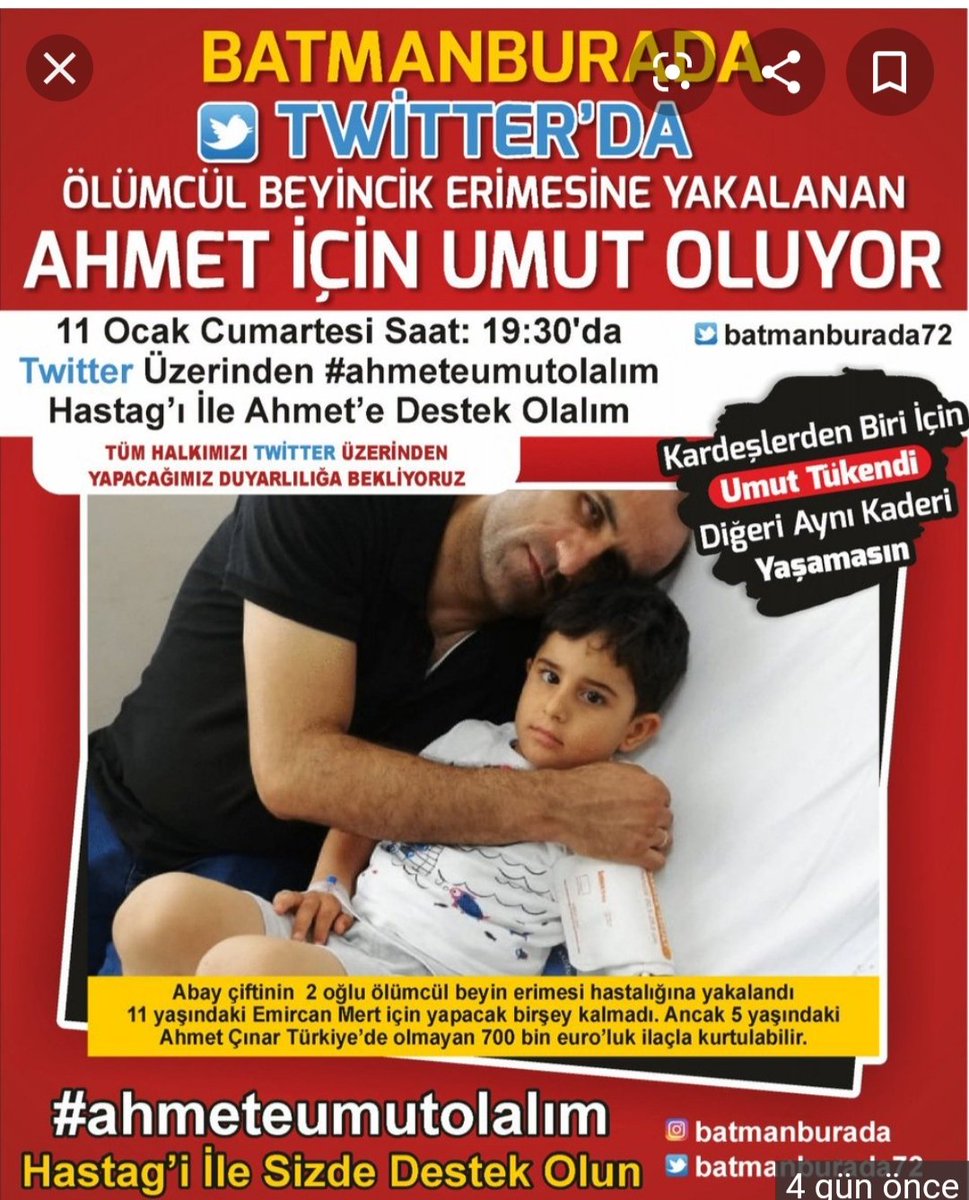 hayal's tweet photo. Kardeşlerlerden Biri İçin Umut Tükendi Diğeri Aynı Kaderi Yaşamasın küçük Ahmet #ahmeteumutolalım https://t.co/EHW61Xs4zc