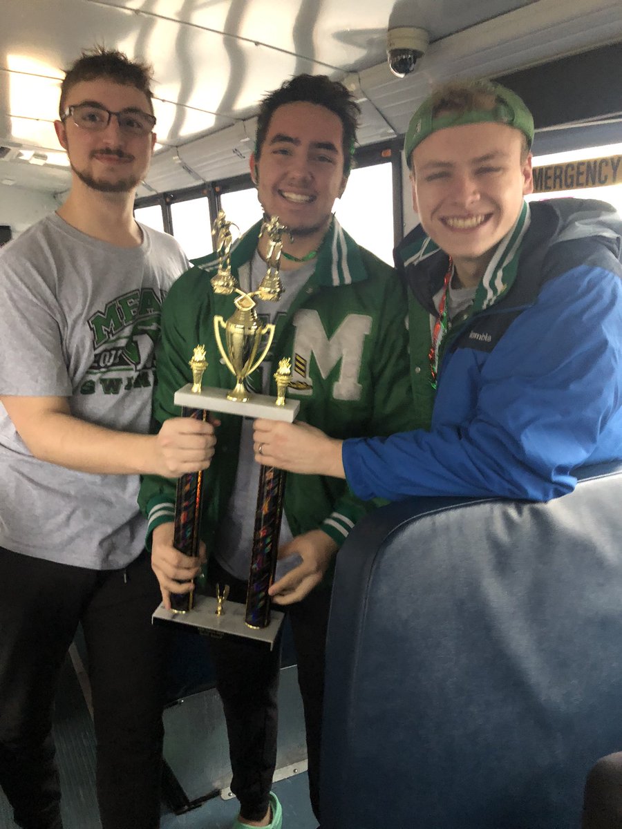 MeadeSwim's tweet photo. @MEADECOUNTYHIGH @MeadeSwim When a small town, off-campus, pool renting, 90 min a day practicing school takes on the big city private, pool owning, two-practice a day teams and come home with 2nd—we GO CRAZY!!!! #wearemeade #webeatTRINITY AND, we won the Most Spirited Award too! https://t.co/M5AcPDE71w