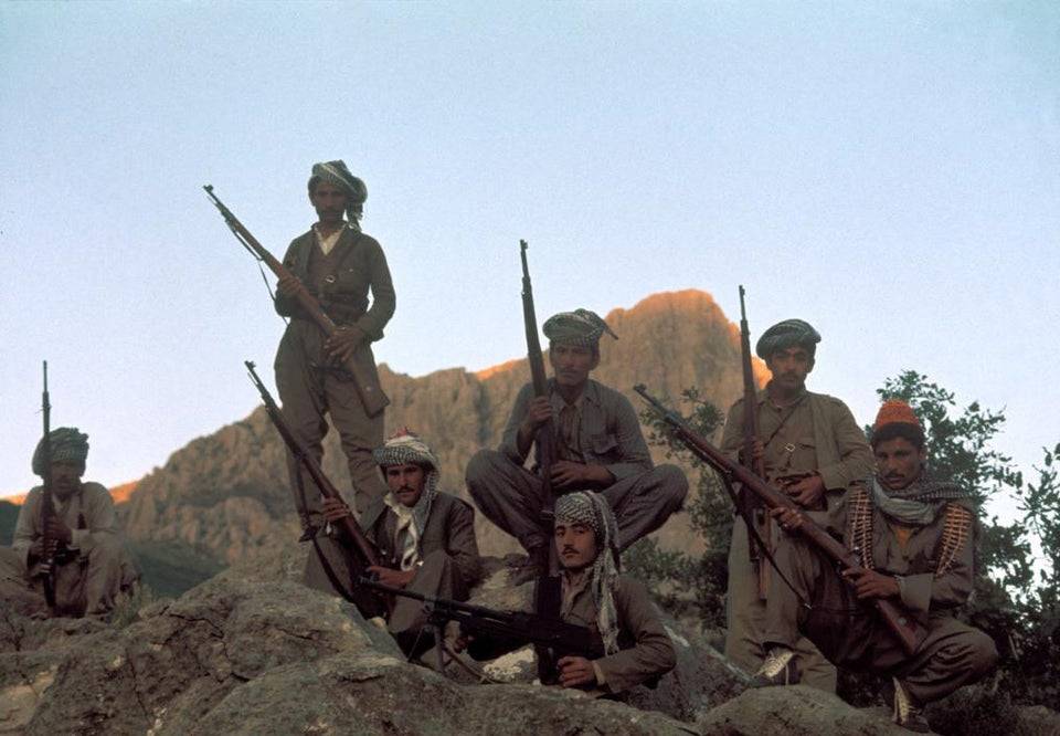 Kurdish Peshmerga fighters ready to defend their village, Second Iraqi–Kurdish War, Southern Kurdistan, 1974