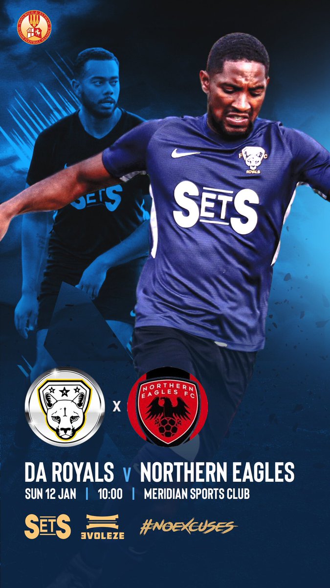 FCRoyals10's tweet photo. 🚨Match Day 14🚨

Tomorrow sees Da Royals go again in the @WESFA_Football Dewar Shield against a strong hard working @eagles_northern 

We expect a tough battle!!

#NoExcuses #FCR #TheGameIsDaGame @evoleze 

🏆 Cup
🆚 Northern Eagles 
📆 12 January 
📍Meridian
🕜 10:00 https://t.co/fp5fS0eba0