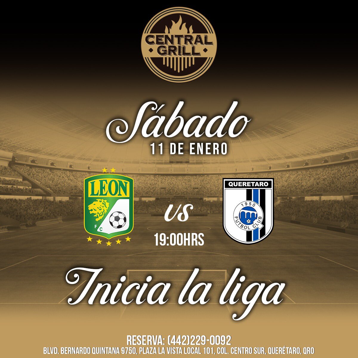 CentralGrillQro's tweet photo. Todos apoyando a #GallosBlancos.
Vente a la #terraza de #CentralGrill y disfruta de la emoción del futbol.

#SteakHouse #Querétaro #Restaurante #DondeComer #Grill https://t.co/18l3Tfd0q8