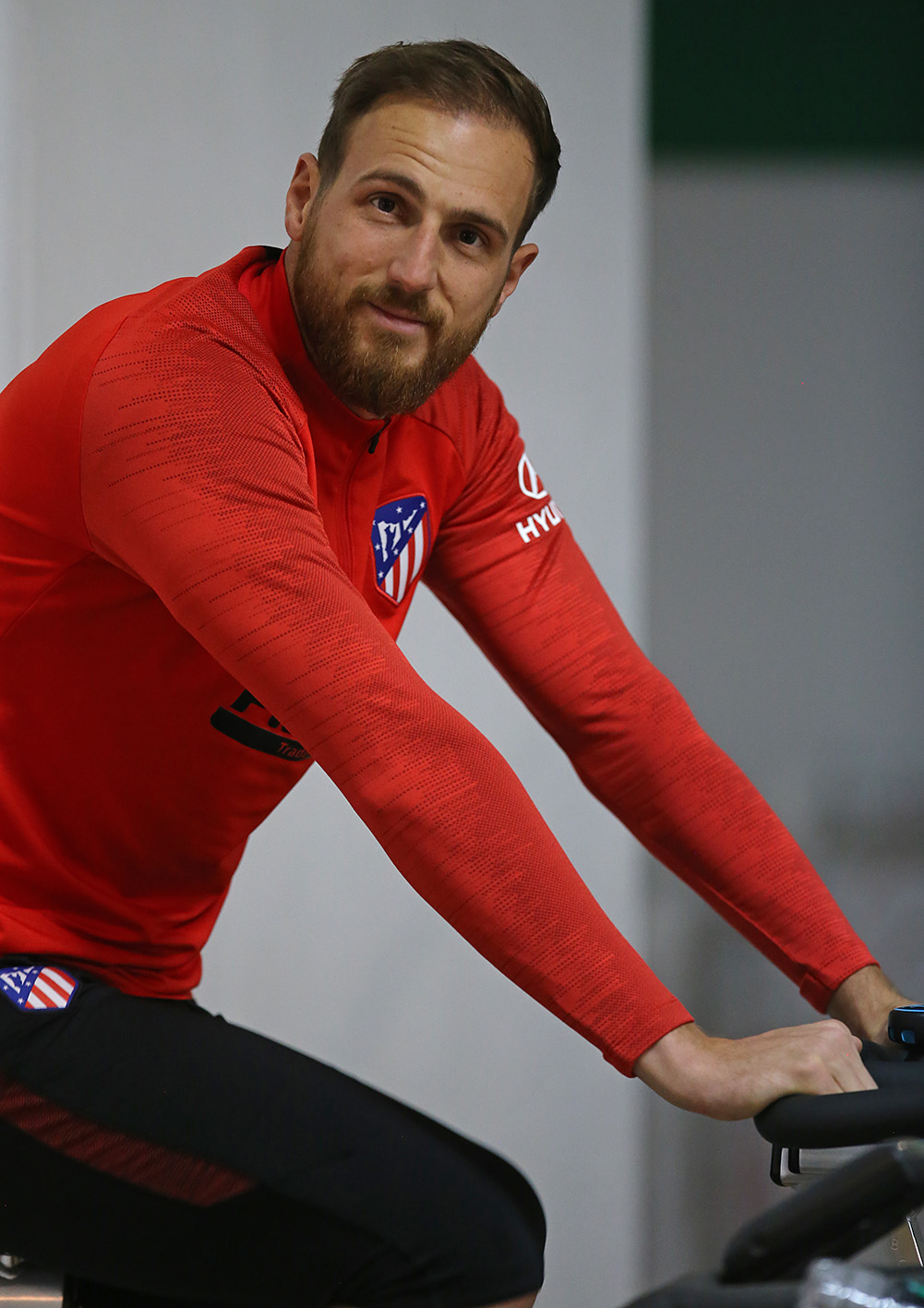 Oblak inició la sesión en el gimnasio (Foto: ATM).