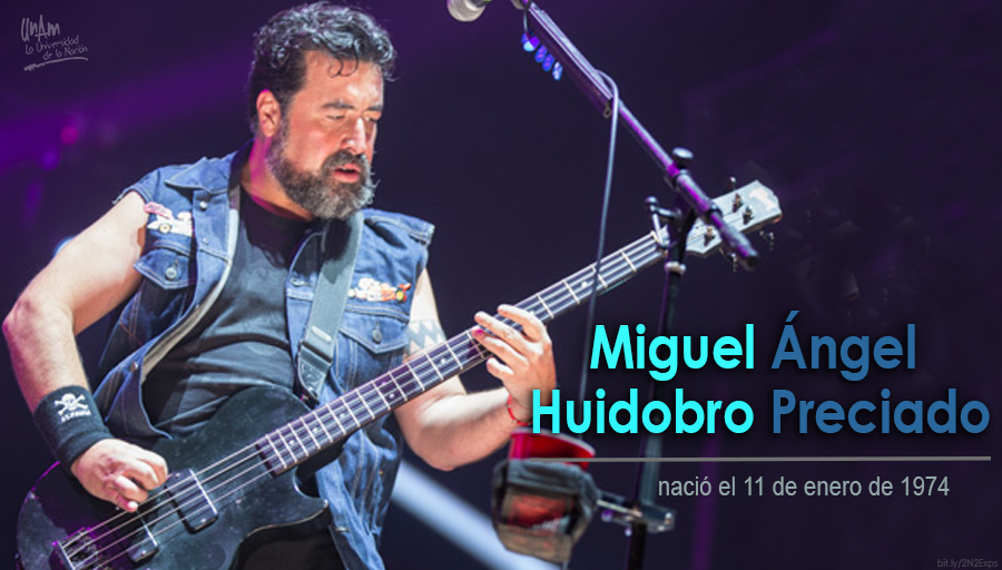 UNAM_MX's tweet photo. #UnDíaComoHoy de 1974 nació el músico mexicano Micky Huidobro, bajista y vocalista de @MolotovBanda. #RT con tu canción favorita 🎶 https://t.co/rskunY4igu