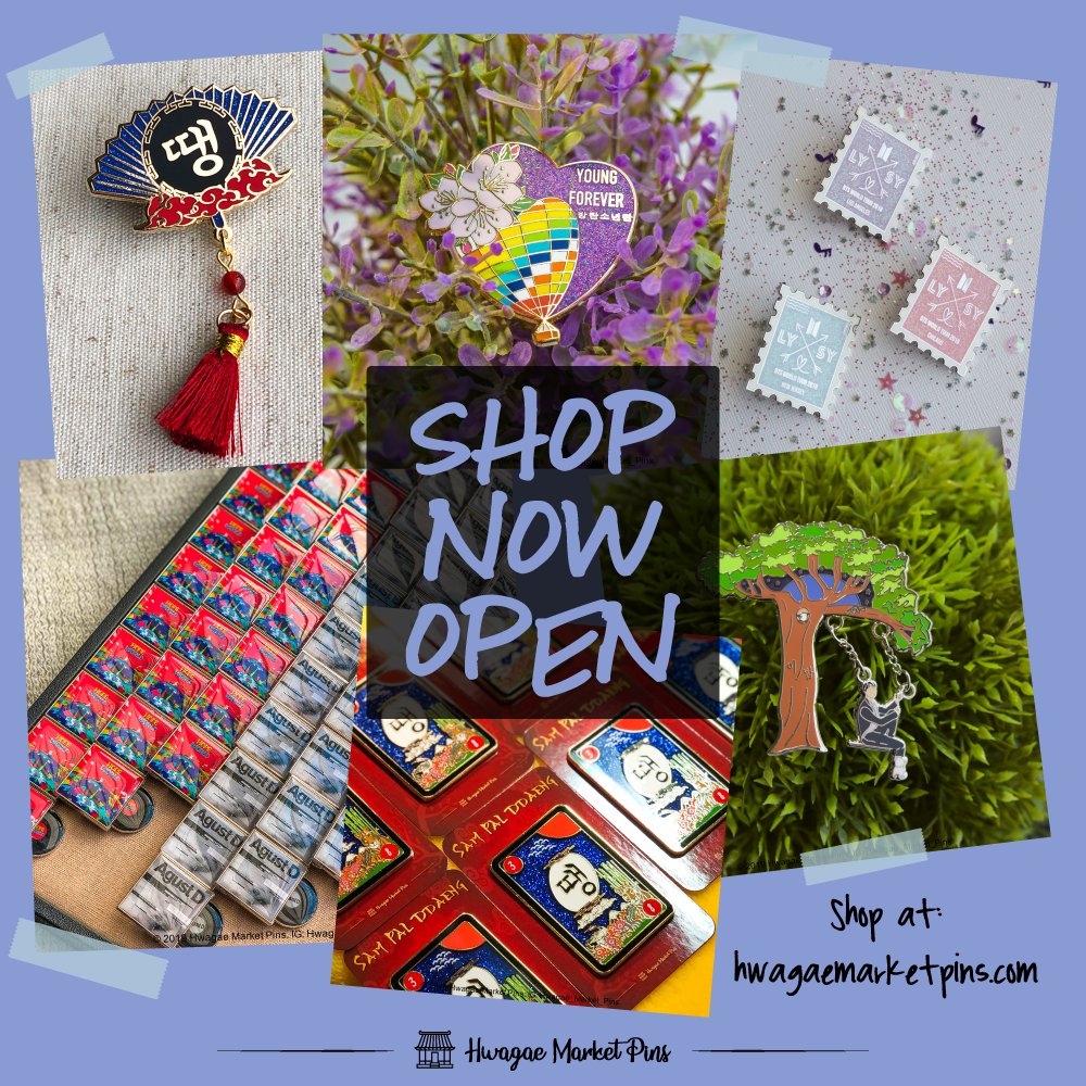 hwagaemarketpin's tweet photo. WE'RE OPEN!
First shop open of 2020 💙Have you guys preordered your albums yet? 😆If not, no worries! You got time! While you're enjoying, check out all the new pins in our shop! Might see a few old favorites too 😉
#HMPUpdates #BTS #BTSpins #PreOrder7 #MAP_OF_THE_SOUL_7 https://t.co/CPBUHVzQlq