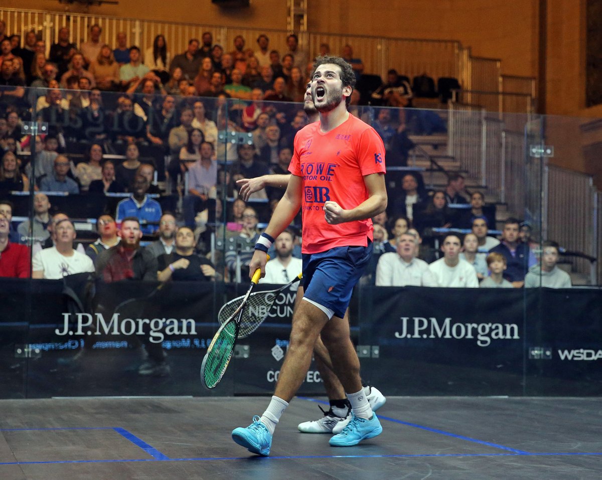 ToCSquash's tweet photo. A slow start for @karimabdelgawad but the #ToC17 champion fends off an impressive challenge from @IKER_PB 

#ToC20 MR3: [3] Karim Abdel Gawad 🇪🇬 3-1 Iker Pajares Bernabeu 🇪🇸 3-11, 11-6, 12-10, 11-6 (44m) https://t.co/n8i9rYy6wM