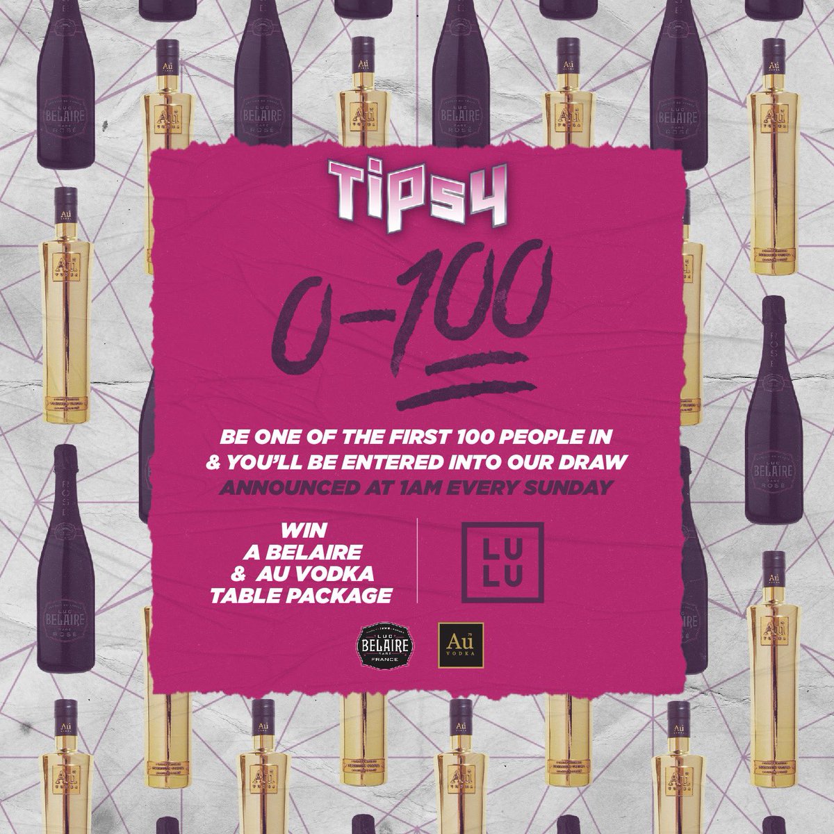 ClubTipsy's tweet photo. Our β0-π―β competition launches this Sunday at #ClubTipsy...
ββββββββββ
Be 1 of the First 100 people at @luluedinburgh on a Sunday and be in with a chance to WIN a table package courtesy of @auvodka & @officialbelaire πΎπΎ https://t.co/8x7YToXLBV
