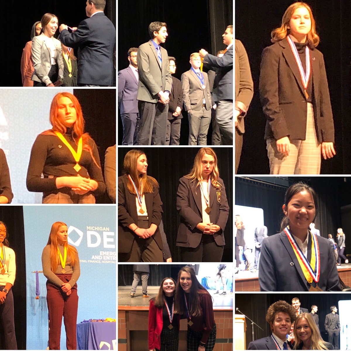 LkOrionHS's tweet photo. Lots of hardware for our students from the DECA District 7 competition today, hosted at LOHS. https://t.co/Mc92xhjqrY