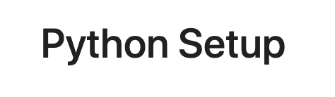 Python setup