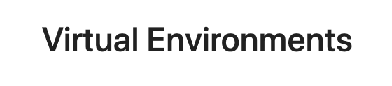 Virtual Environments