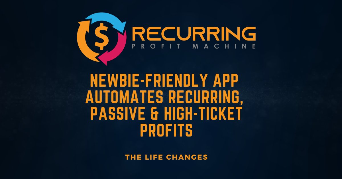 Recurring Profit Machine Review: Newbie-Friendly App Automates Recurring, Passive &amp; High Ticket Profits!

In a nutshell, Recurring Profit Machine is a software by Glynn Kosky, that will build you fully-monetized, DFY affiliate website.

thelifechanges.com/recurring-prof…