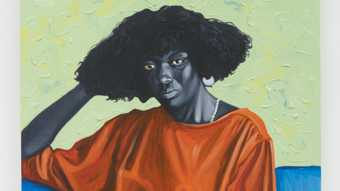 RPLAgallery's tweet photo. Join us tonight from 6pm to 8pm for the opening reception of Otis Kwame Kye Quaicoe’s first exhibition with the gallery, “Black Like Me”. Otis Quaicoe “Lady on Blue Couch” (2019) #RobertsProjects #OtisQuaicoe #BlackLikeMe https://t.co/j8AZPmlmLd