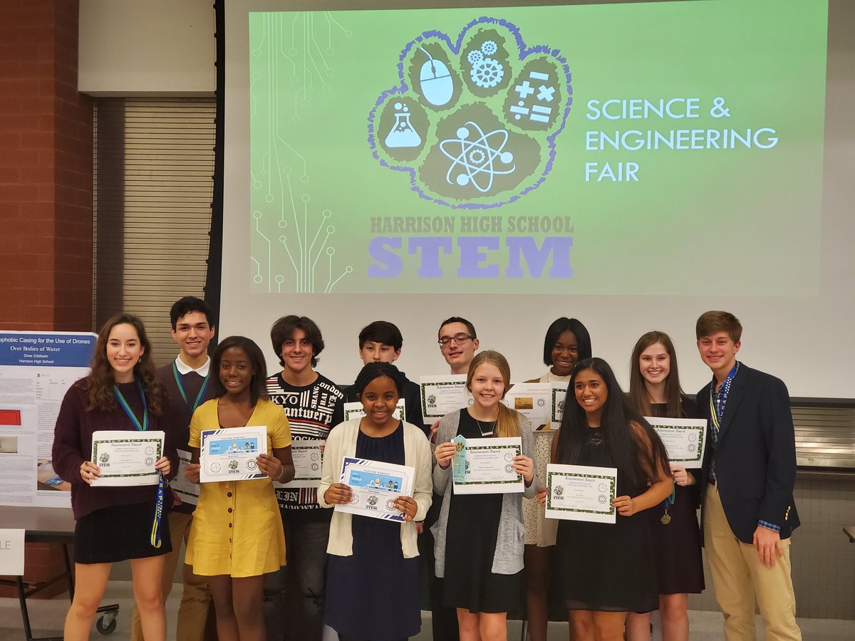 Harrison_STEM's tweet photo. Congratulations to @Harrison_STEM Science Challenge award winners. This is a talented group of students. #FailForSuccess https://t.co/7knA9f504E