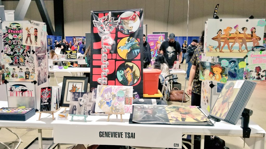 If you're at #LBCE2020 come by table C29 in the Artist Alley to check out @GenevieveTsai 's art and books! owob @LBComicCon