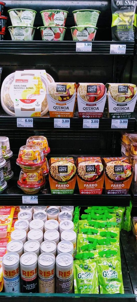 New grab-n-go options available up at our Hy-Vee Gas Station. Including some #plantbased options. The quinoa and farro meals come with their own spoon and can be eaten room temperature or warmed up. #MakingLivesEasierHealtierHappier