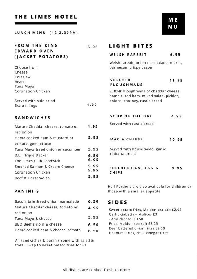thelimessuffolk's tweet photo. Exciting news!
Our new menu starts today.
#Foodie #lightbites #lunchtime #lunchclub #suffolk https://t.co/dwIqZtgwFw