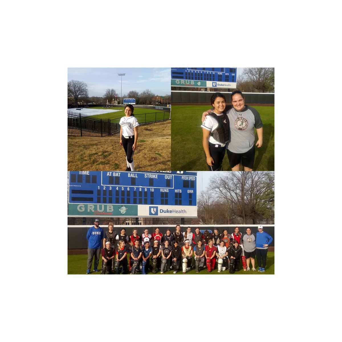 CaravacaKirsten's tweet photo. What a great catching camp at Duke University!!! Thanks @coach_coxy @DukeSOFTBALL @Coach_JBloomer and Coach Quarles as well all the players who helped at the camp!!!
@DukeCoachYoung https://t.co/s2Jle2qAZ1