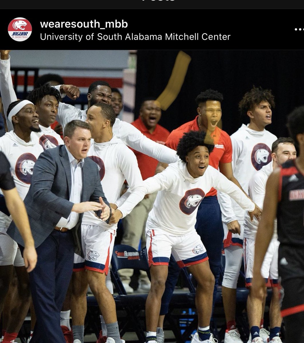 MajorHairtraper's tweet photo. Letβs Go Jags @WeAreSouth_MBB bring that same energy and effort today @USAJagsCoachRR @AmorrowMorgan @CoachBTParker @AdamHoward14 @CoachKosich @RicciardiJake @CoachKuhn_B #BeatLR https://t.co/CNqMMIKI2w