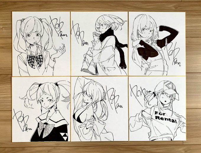 色紙描き終えました!
個展での展示販売になります✨
あえて下書きの線は残してます😅 