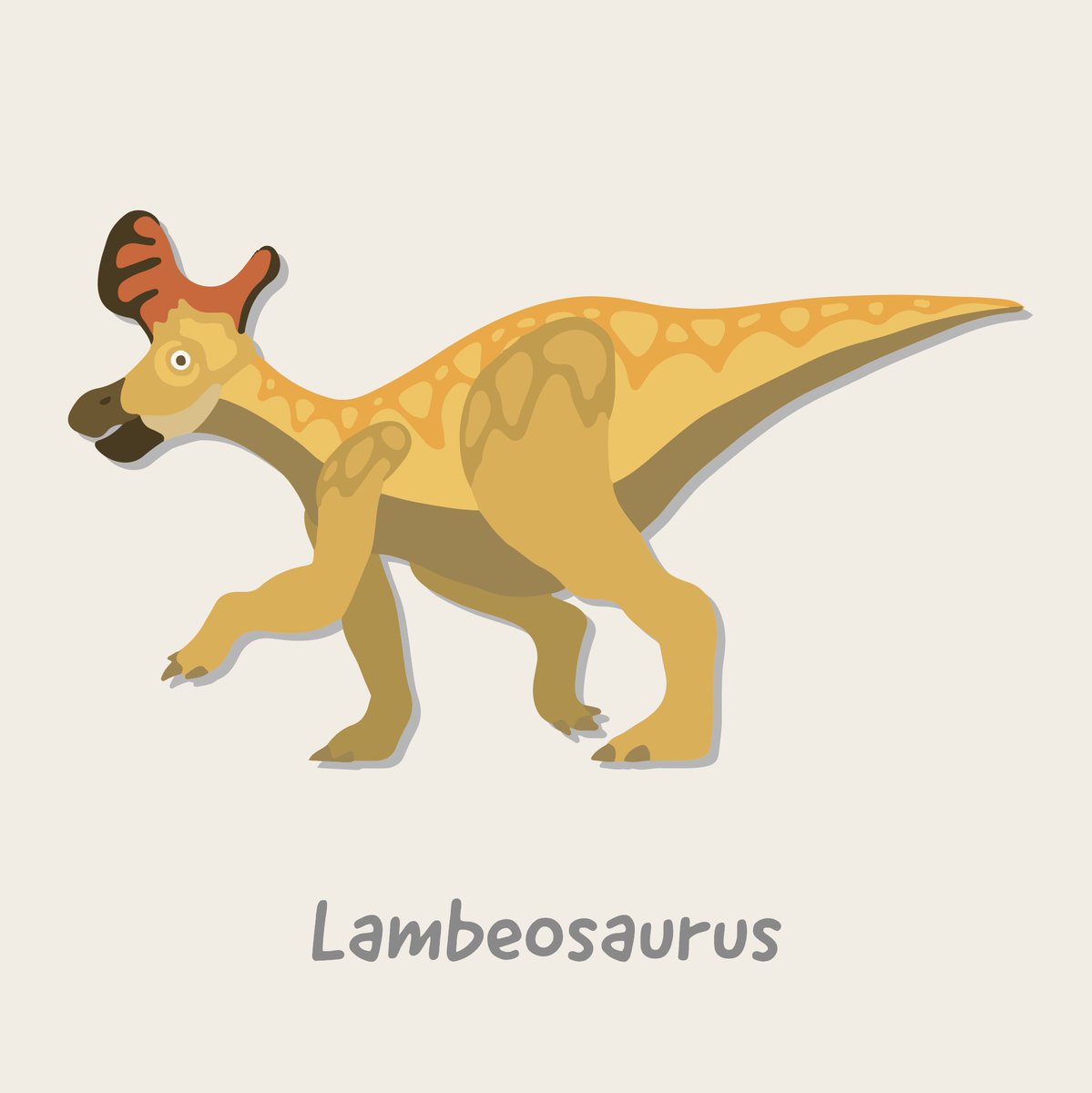 ケータ 恐竜イラスト グッズデザイン En Twitter Vol 21 ランベオサウルス 息子さんと一緒に恐竜のハマっておられる素敵ママ様からのリクエストにお応えしました 頭にオシャレな骨突起が 特徴のランベオサウルス ステッカーはアパレル