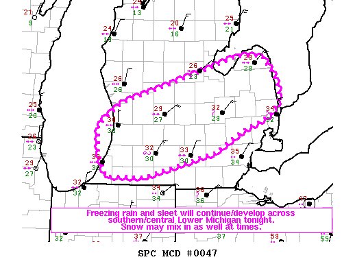 Second round of moisture coming through now. Use caution. Here is a discussion and where they are still watching for accumulating #ice #hazardousweather #blackice #weather #miwx pic.twitter.com/kRBDAF4Vxr