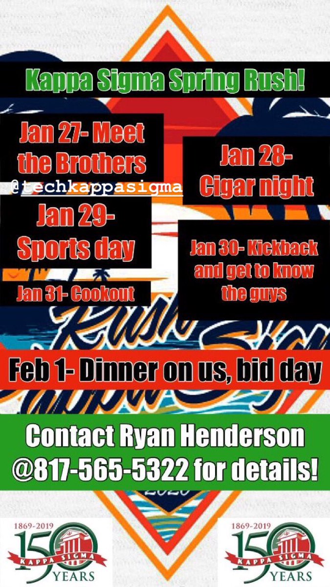 If you or someone you know is interested, call our head rush chair, Ryan Henderson, at (817) 565-5322
