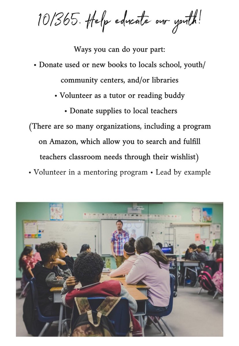 BABFoundation's tweet photo. 10/365. Help educate our youth! (Click the photo to read ways you can do your part)

#365daysofkindness #kind365 #bodiesagainstbullying #education #youth #educateouryouth https://t.co/aUmVptUa1P