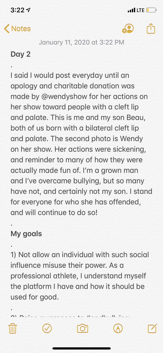 Bighill44's tweet photo. DAY 2 
Thank you everyone for coming together, I can’t tell you what it means to me to see your love/support!! Well over 30k ppl have been a part of this! @WendyWilliams still owes a public apology to every1 of the cleft community. Please see my message/thoughts in the pics below https://t.co/SXntjtaKBP
