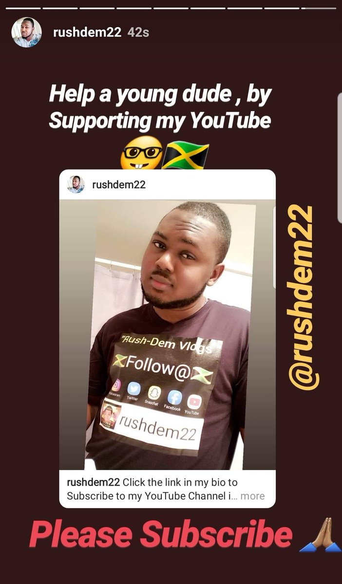 rushdem22's tweet photo. Please Subscribe  to my YouTube channel would really appreciate the  support https://t.co/Ngx0oJr4Vz
#NewVlogger #JamaicanTwitter #YouTuber #support #proudjamican https://t.co/R3EqZquOJA