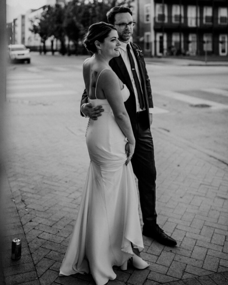 Love the covered buttons down the back of Calli's wedding gown. They add such an elegant touch to her sleek fitted gown 🌹
P.S. We can add buttons to almost any of our dresses!
Photography:Aaron and Whitney Photo #blackandwhitephoto #coveredbuttons #neworleanswedding