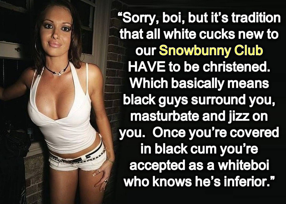 FemdomFusion's tweet photo. A snowbunnies cuck is about to be christened... #bukkake #facial #cumdump #cumsumpster #spunkbucket #cumslut #whiteslave #blackcockonly #saynotowhiteboys #bbcaddiction #whiteboi #irc #bnwo https://t.co/dFLAkFhmyc