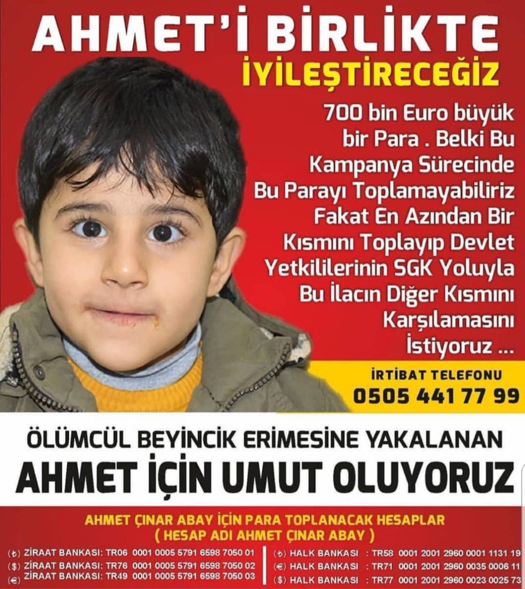 Ahmet icin umut olalim.. RT yapip yayalim Lutfen 🙏