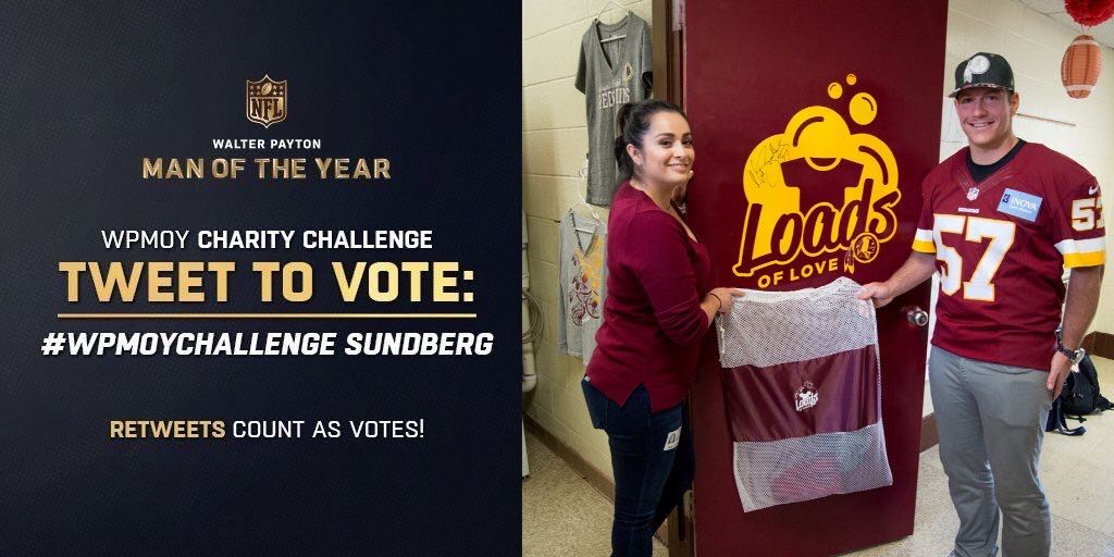Capitals's tweet image. .@NickSundberg started Loads of Love with the @Redskins

Now he deserves some love in the #WPMOYChallenge 

Retweet to vote NOW!

#WPMOYChallenge SUNDBERG