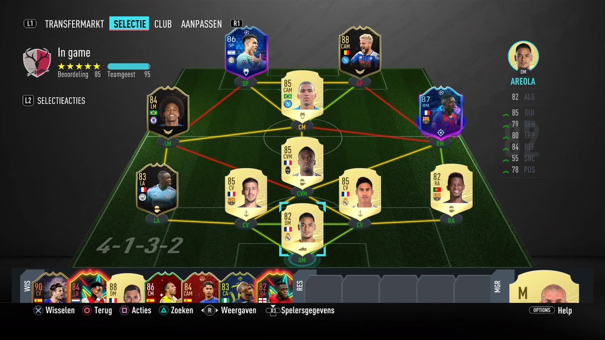 SnepvangersTeun's tweet photo. @Itshaber #itshaber who to replace? Willian + Matuidi are just meh. Going for all icon swaps. Bench + Varane untradable. 400-ish K to spend. Martinez and Alan are solid but that’s about it. Love your vids! https://t.co/bQP1WBZBkA