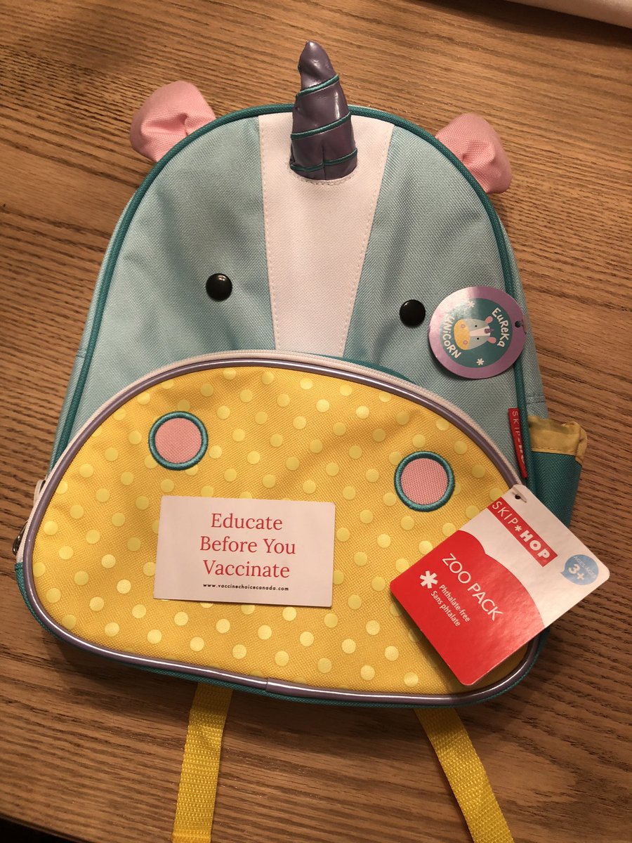 danieladoming's tweet photo. Bought a kids backpack at @toysruscanada @ToysRUs and found this card inside the backpack.. Didnt come in looking for info on anti vac’ers. Watch your customers.. https://t.co/BMLV4GLoDQ