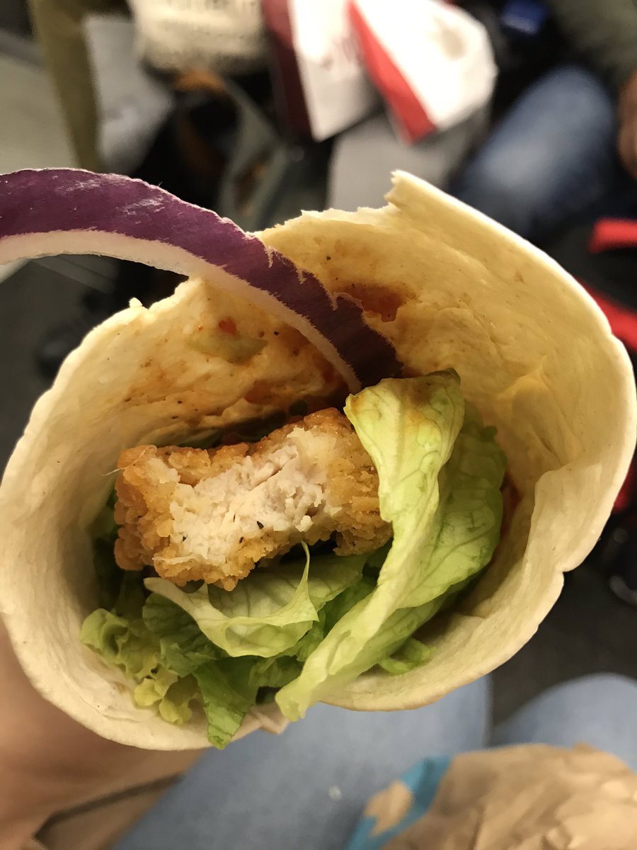 sophie_hello's tweet photo. Hi @McDonaldsUK just got this wrap from your Waterloo Station store. Despite the packaging clearly saying ‘veggie’, I just ate meat for the first time in a year and a half. So maybe think about taking a little more care labelling your products next time? 😡 https://t.co/gtSwkcx6xv