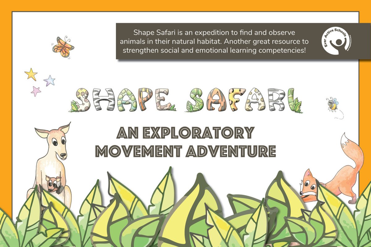 New resource alert! Shape Safari includes animal and nature cards with visual and verbal cues, partner activities and games. This resource can be used to support physical activity, literacy, and SEL and more in the classroom! Visit bit.ly/EAS-Store to get your copy!
