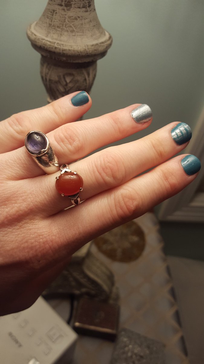 Per @BarbH2014 #pitchwars book, one of these helps keep a demon prison secure and the other warns if demons are near. 😈 Might need to start wearing them more. Like every day. #amediting #pitchwars2019