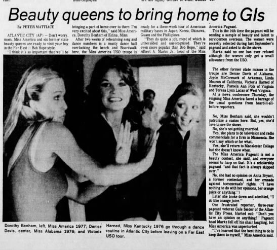 And then there it is:“Teresa Lynn Lucas of West Virginia” mentioned in an article about other winners of Miss West Virginia.They never even thought we’d look. https://www.newspapers.com/clip/23307252/the_couriernews/